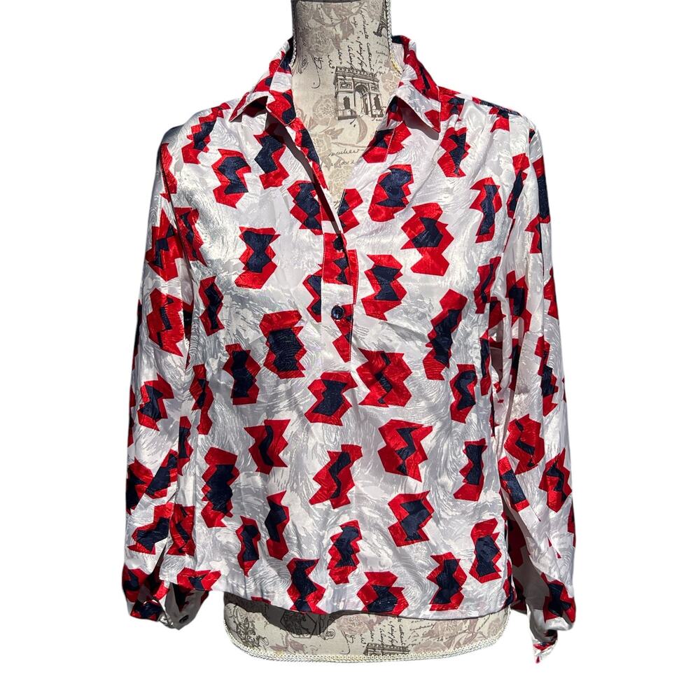 VINTAGE DA-RUE OF CALIFORNIA RETRO BLOUSE SIZE M/L